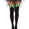 Opaque Thigh Highs with Satin Bow